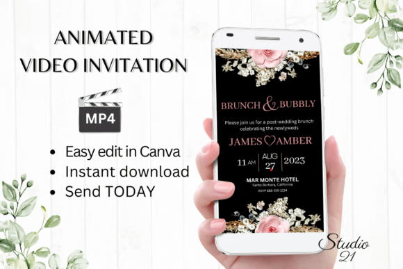 Boho Wedding Brunch Invite W9127: A Warm, Animated Welcome