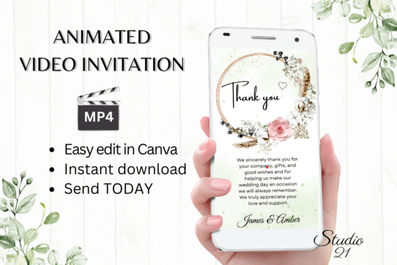 Boho Wedding Thank You W9128TU: The Art of the Animated Digital Invite