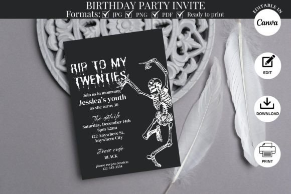 Celebrate Your 30th with the RIP to My Twenties Birthday Party Invite