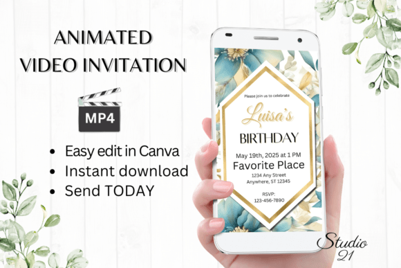 Classic Digital Birthday Invitation: Elegant Animated Style