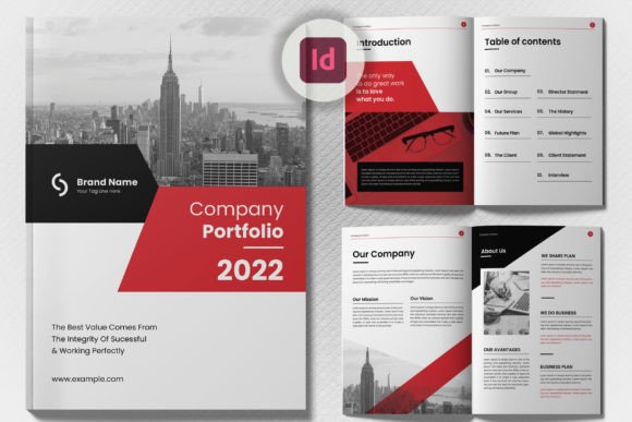 Company Portfolio Template Design Layout for Modern Magazines