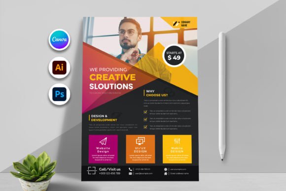 Corporate Flyer Layout with Graphic: A Modern Template for Any Project