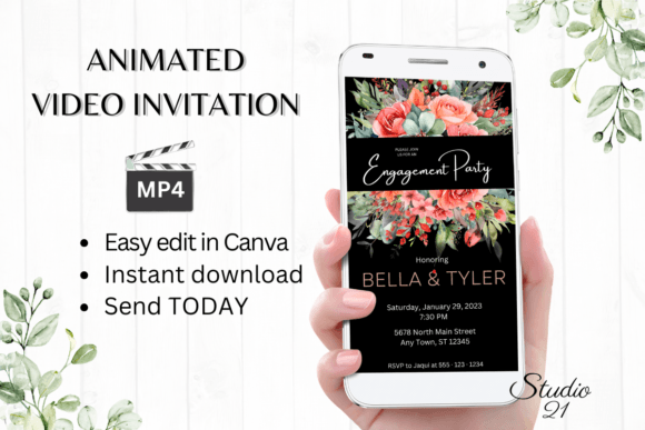 Floral Engagement Party Invite W1137: A Designer's Review