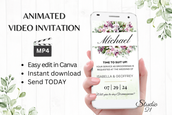 Orchids Groomsman Proposal: Elegant Digital Invites