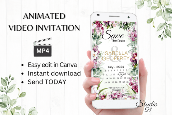 Orchids Save the Date W2450B: Elevate Your Digital Invitations