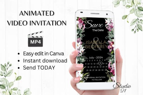 Orchids Save the Date W2455B: A Digital Invitation Template Guide