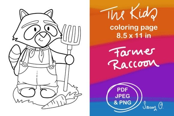 Raccoon Farmer Farm Coloring Pages KDP: A Creative Asset
