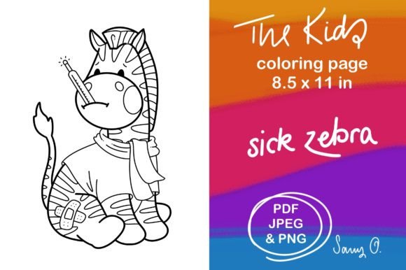 Zebra Cute Animals Fever Coloring Page: A Designer's Creative Asset